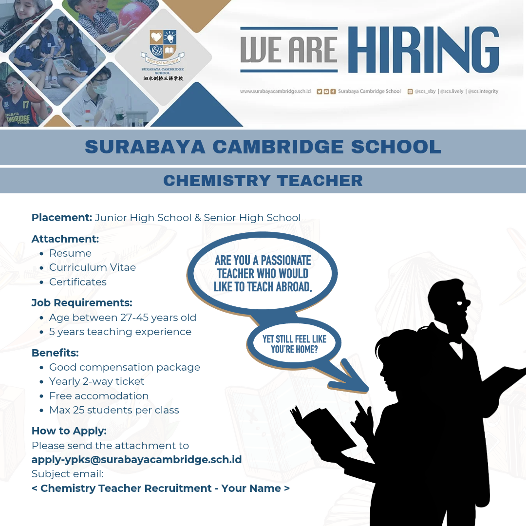 LOKER SURABAYA CAMBRIDGE SCHOOL - Chemistry